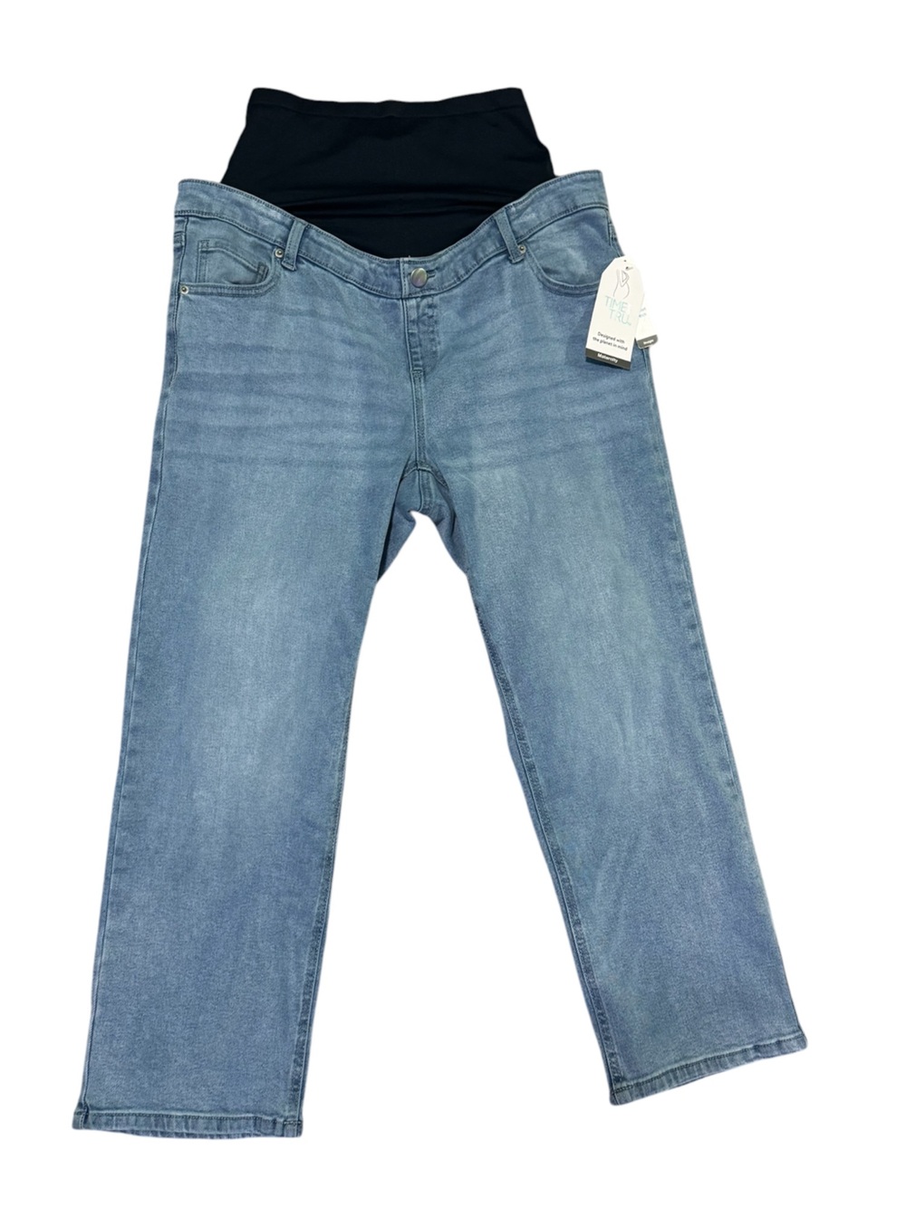 TIME AND TRU Maternity Straight-Leg Jeans L Light Wash NWT - Picture 2 of 12